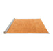 Sideview of Machine Washable Solid Orange Modern Area Rugs, wshabs4972org