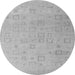 Round Solid Gray Modern Rug, abs4972gry