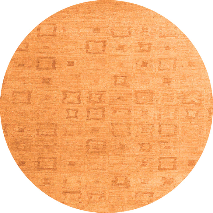 Round Solid Orange Modern Rug, abs4972org