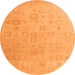 Round Solid Orange Modern Rug, abs4972org