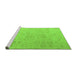 Sideview of Machine Washable Solid Green Modern Area Rugs, wshabs4972grn