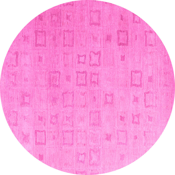 Round Solid Pink Modern Rug, abs4972pnk