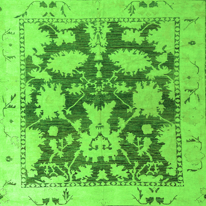 Square Abstract Green Modern Rug, abs4973grn