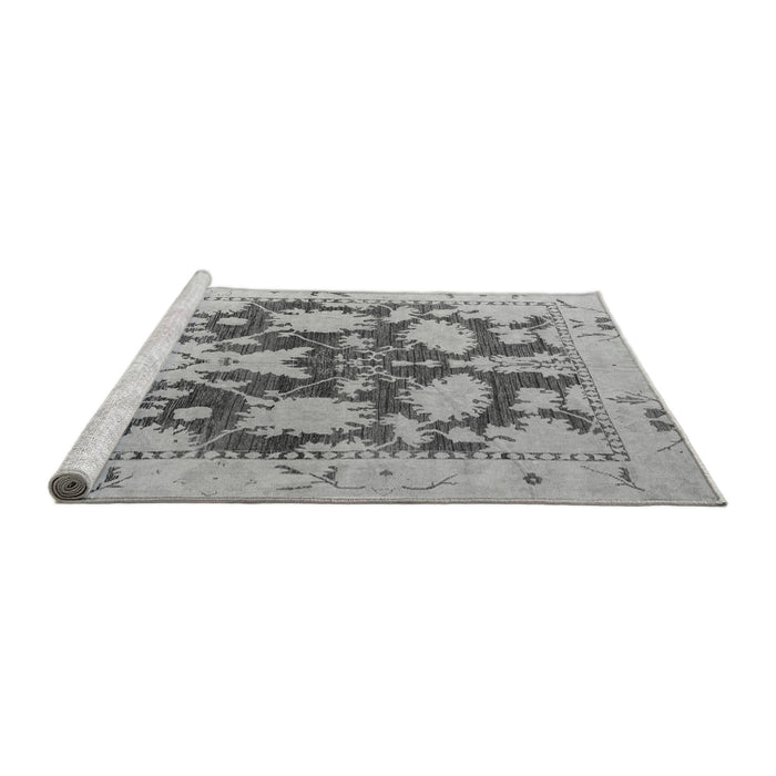 Sideview of Machine Washable Abstract Gray Modern Rug, wshabs4973gry