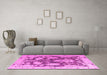 Machine Washable Abstract Pink Modern Rug in a Living Room, wshabs4973pnk