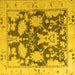 Square Machine Washable Abstract Yellow Modern Rug, wshabs4973yw