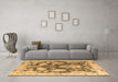 Machine Washable Abstract Brown Modern Rug in a Living Room,, wshabs4973brn