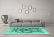 Machine Washable Abstract Turquoise Modern Area Rugs in a Living Room,, wshabs4973turq