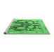 Sideview of Machine Washable Abstract Emerald Green Modern Area Rugs, wshabs4973emgrn