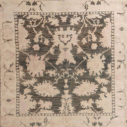 Square Abstract Pastel Orange Modern Rug, abs4973