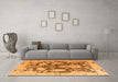 Machine Washable Abstract Orange Modern Area Rugs in a Living Room, wshabs4973org