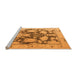 Sideview of Machine Washable Abstract Orange Modern Area Rugs, wshabs4973org