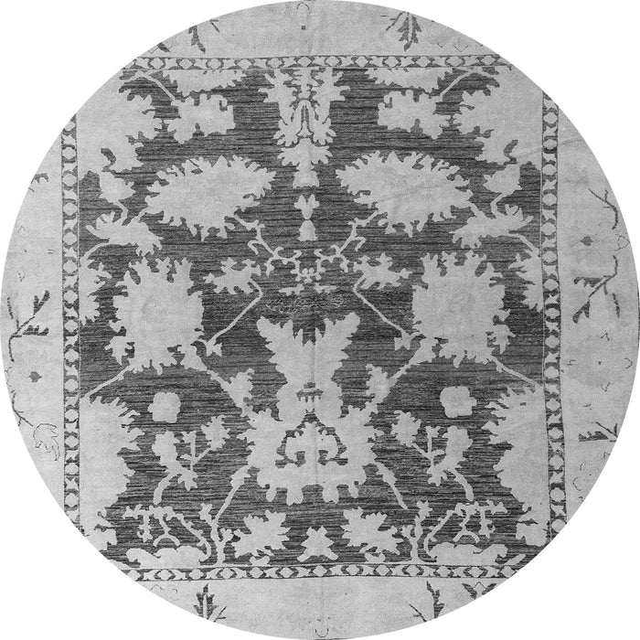 Round Machine Washable Abstract Gray Modern Rug, wshabs4973gry