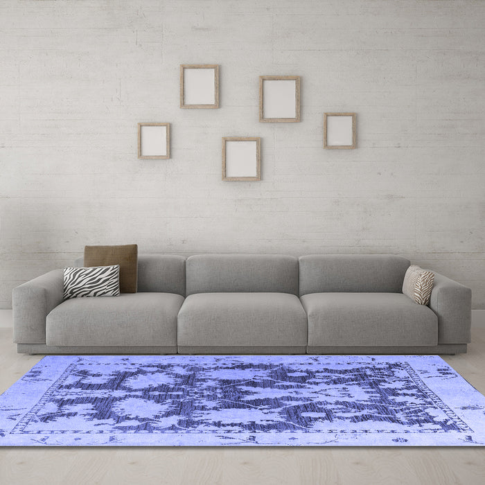 Machine Washable Abstract Blue Modern Rug in a Living Room, wshabs4973blu