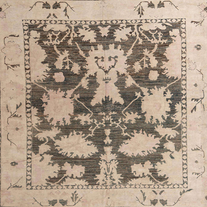 Square Machine Washable Abstract Pastel Orange Rug, wshabs4973