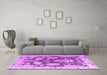 Machine Washable Abstract Purple Modern Area Rugs in a Living Room, wshabs4973pur