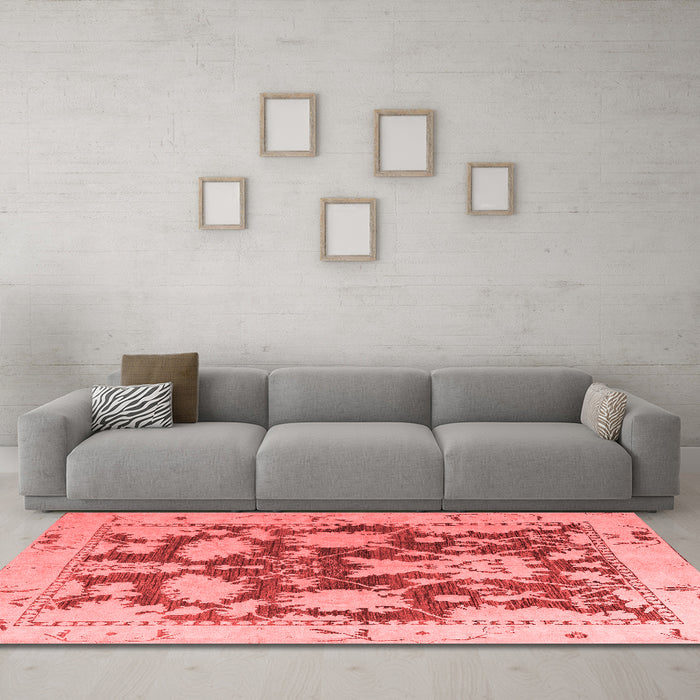 Modern Red Washable Rugs