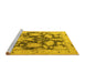 Sideview of Machine Washable Abstract Yellow Modern Rug, wshabs4973yw