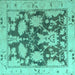 Square Abstract Turquoise Modern Rug, abs4973turq