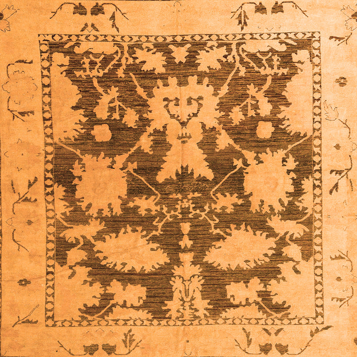 Square Abstract Orange Modern Rug, abs4973org