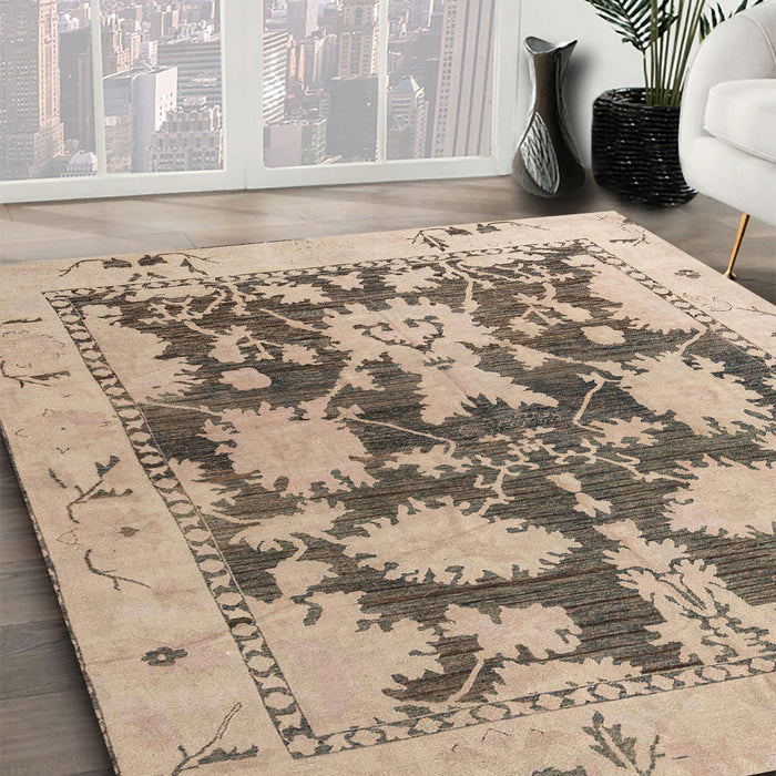 Machine Washable Abstract Pastel Orange Rug in a Family Room, wshabs4973