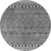 Round Abstract Gray Modern Rug, abs4974gry