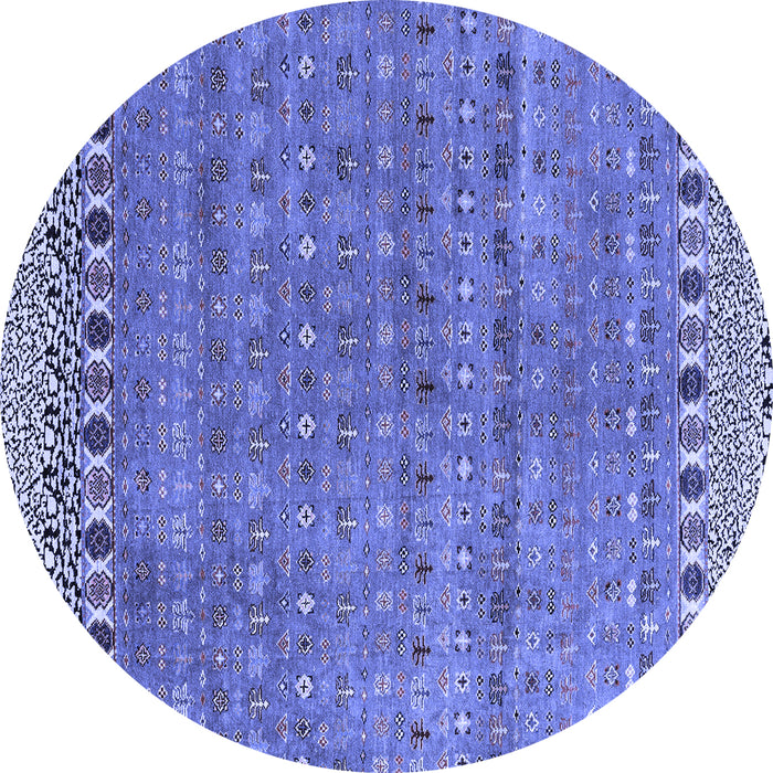 Round Machine Washable Abstract Blue Modern Rug, wshabs4974blu