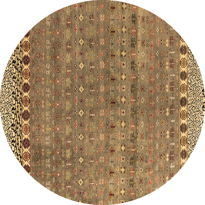 Round Machine Washable Abstract Brown Modern Rug, wshabs4974brn