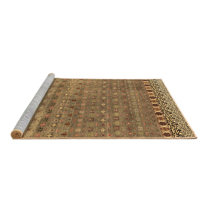Sideview of Machine Washable Abstract Brown Modern Rug, wshabs4974brn