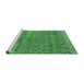 Sideview of Machine Washable Abstract Emerald Green Modern Area Rugs, wshabs4974emgrn