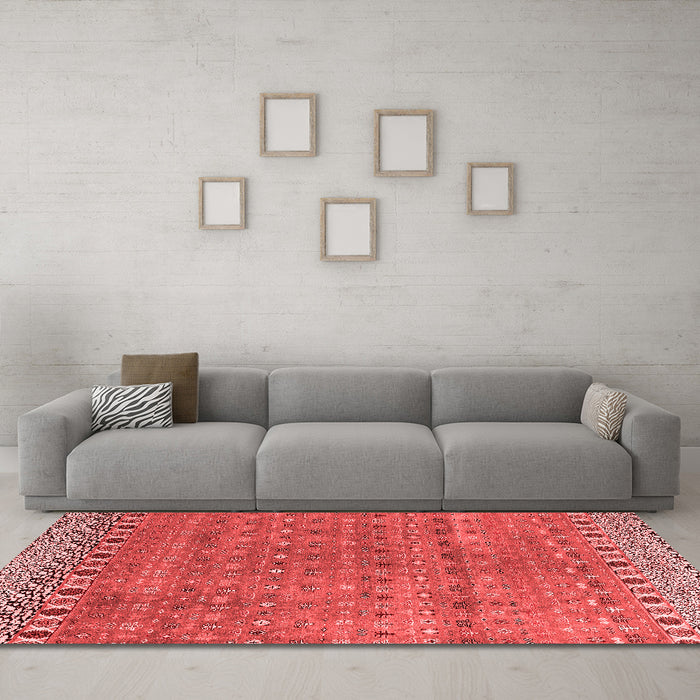 Modern Red Washable Rugs