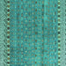 Square Abstract Turquoise Modern Rug, abs4974turq