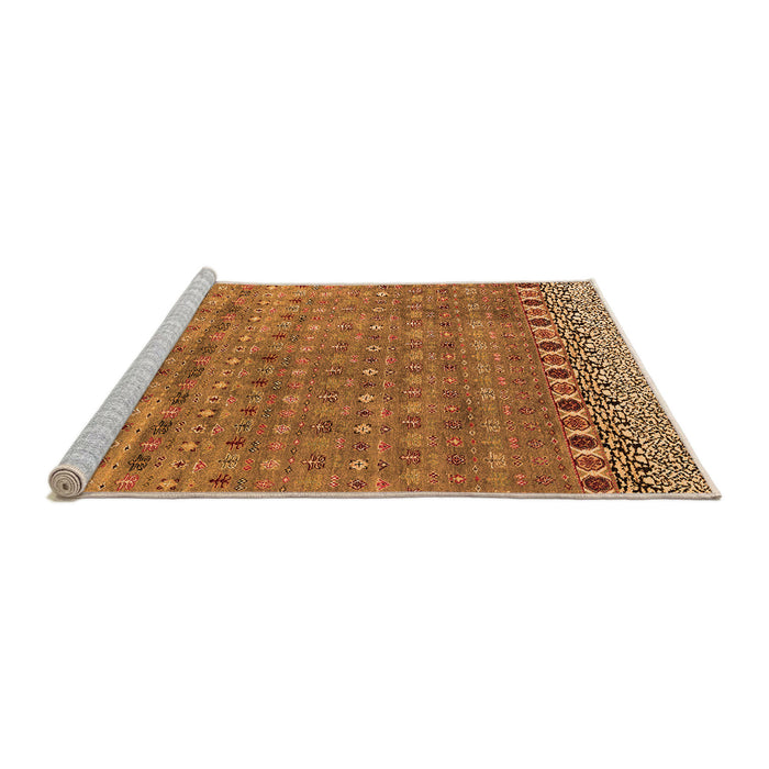 Sideview of Machine Washable Abstract Orange Modern Area Rugs, wshabs4974org