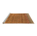 Sideview of Machine Washable Abstract Orange Modern Area Rugs, wshabs4974org