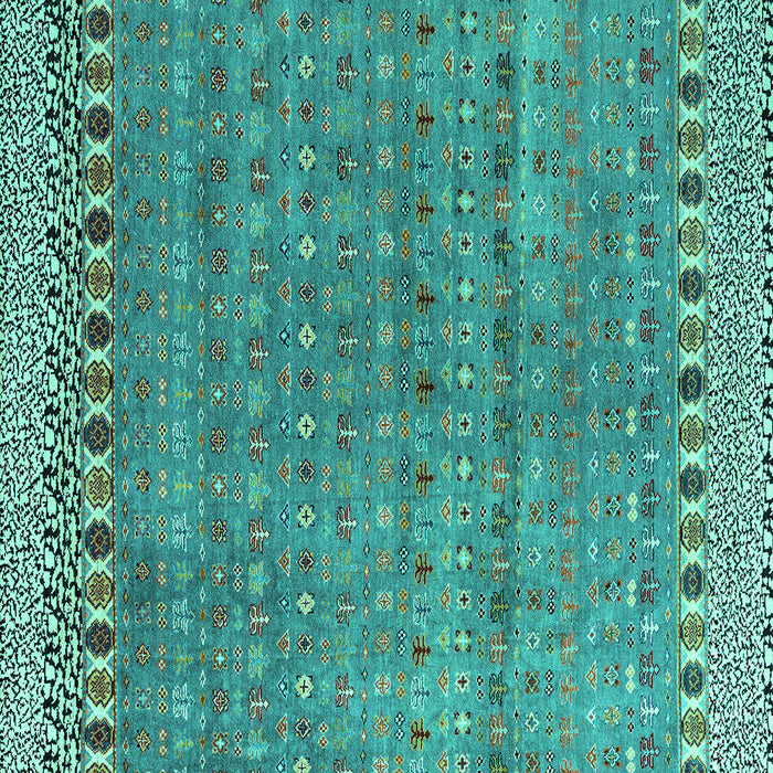 Square Machine Washable Abstract Turquoise Modern Area Rugs, wshabs4974turq