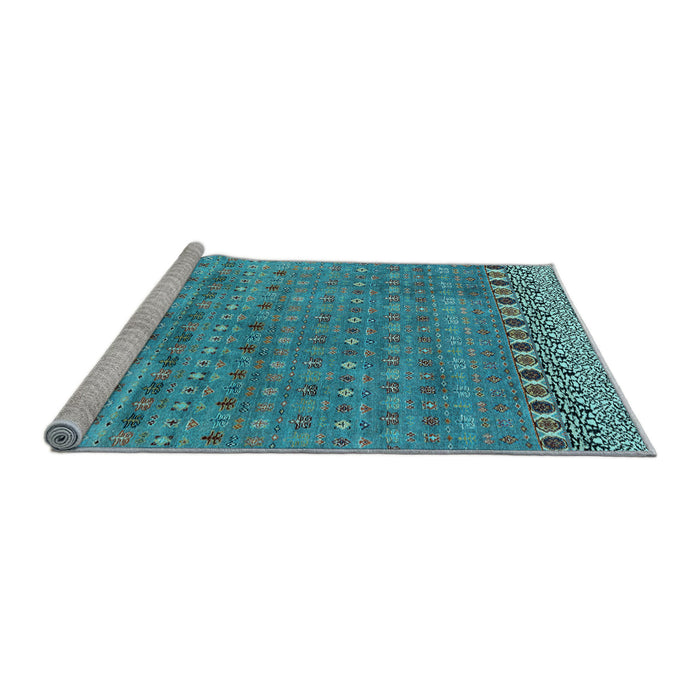 Sideview of Machine Washable Abstract Light Blue Modern Rug, wshabs4974lblu