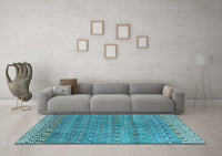 Machine Washable Abstract Light Blue Modern Rug, wshabs4974lblu