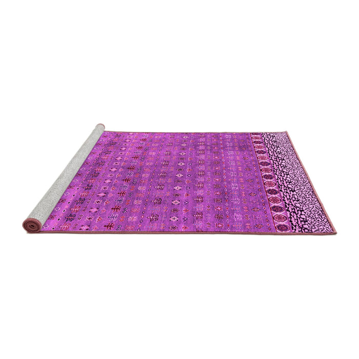 Sideview of Machine Washable Abstract Pink Modern Rug, wshabs4974pnk