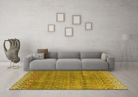 Machine Washable Abstract Yellow Modern Rug, wshabs4974yw