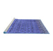 Sideview of Machine Washable Abstract Blue Modern Rug, wshabs4974blu