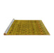 Sideview of Machine Washable Abstract Yellow Modern Rug, wshabs4974yw