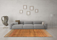 Machine Washable Abstract Orange Modern Rug, wshabs4974org