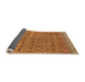 Sideview of Abstract Orange Modern Rug, abs4974org