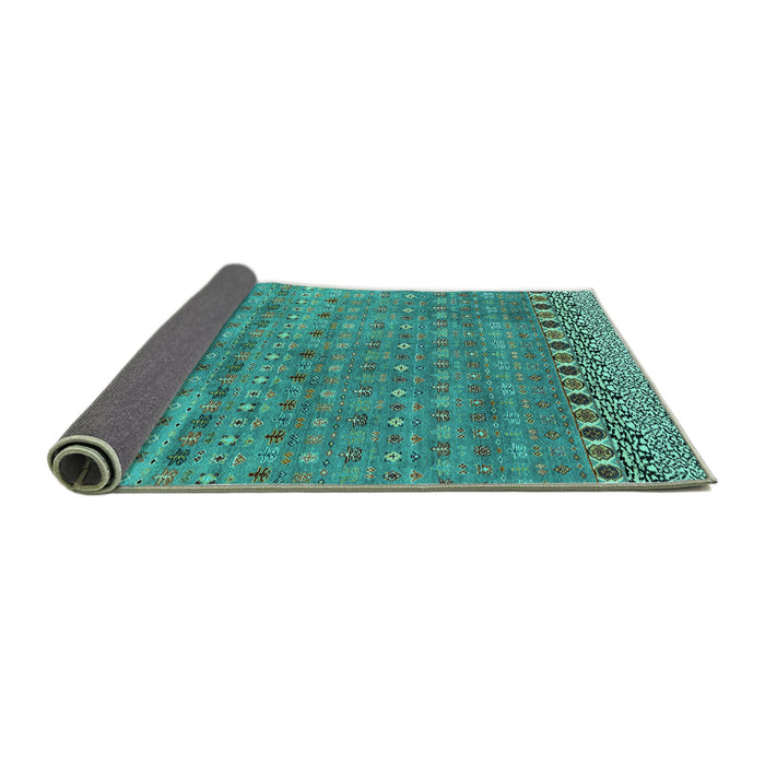 Sideview of Abstract Turquoise Modern Rug, abs4974turq