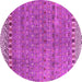 Round Abstract Pink Modern Rug, abs4974pnk