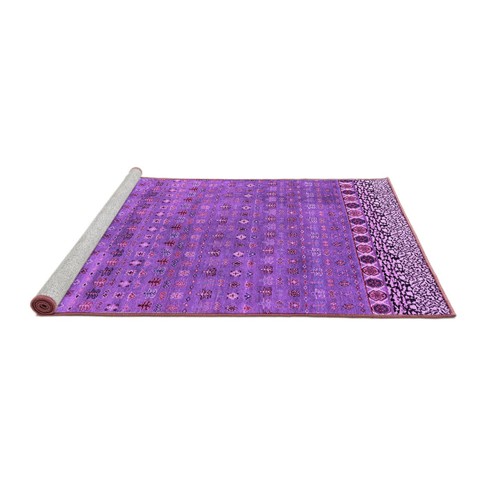 Sideview of Machine Washable Abstract Purple Modern Area Rugs, wshabs4974pur