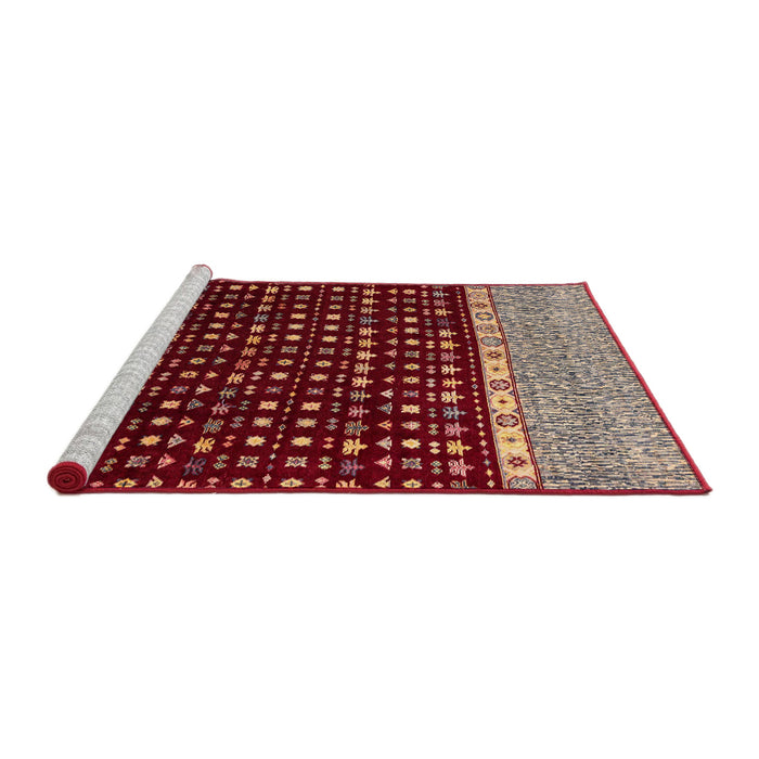 Sideview of Machine Washable Abstract Camel Brown Rug, wshabs4975