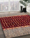 Machine Washable Abstract Camel Brown Rug in a Family Room, wshabs4975