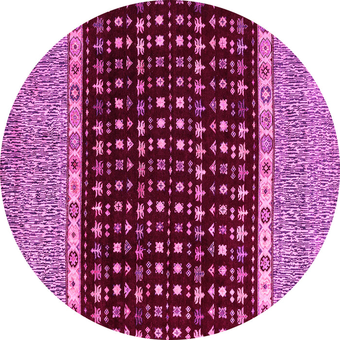 Round Abstract Pink Modern Rug, abs4975pnk