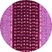 Round Abstract Pink Modern Rug, abs4975pnk